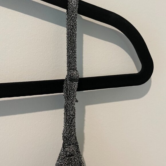 Silver Metallic Knit Cowl Neck Tank Top Camisole - Picture 4 of 5